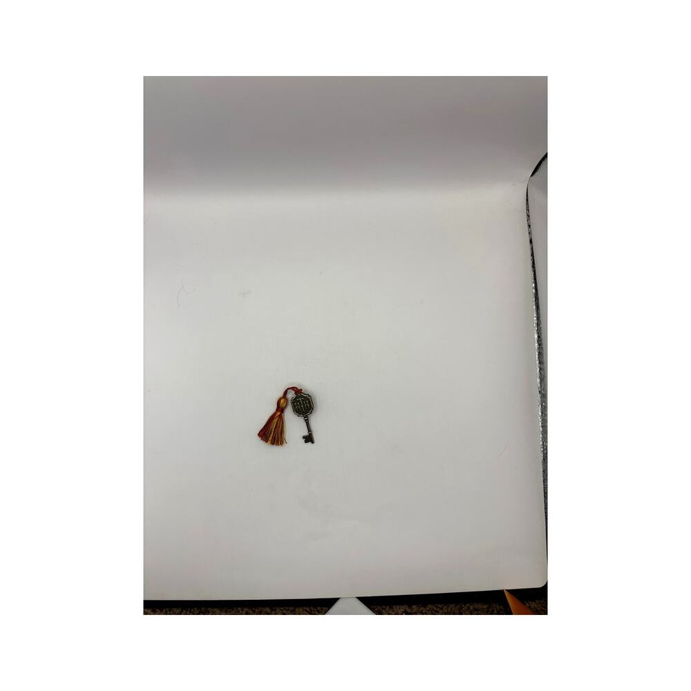 Disney Haunted Mansion HM Key Tassel Charm Pin Red Gold - Picture 2 of 4